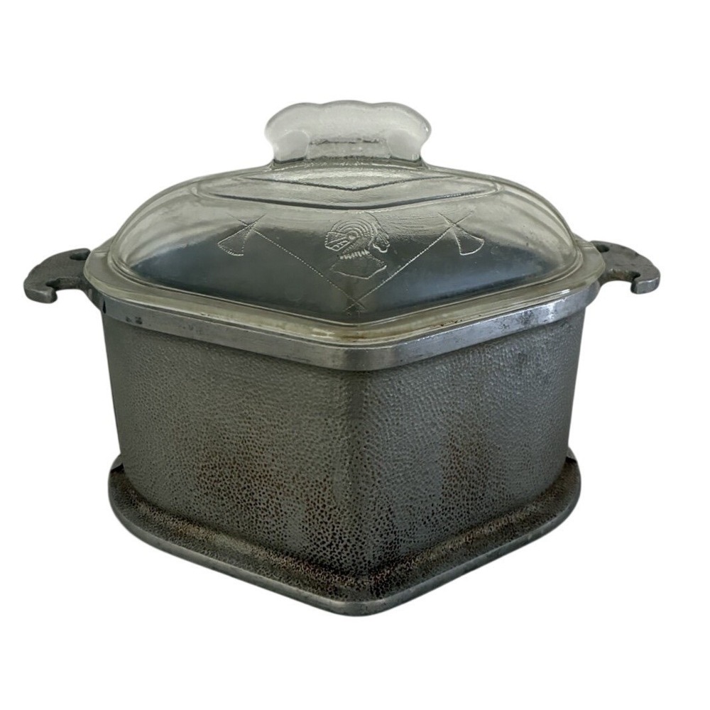 Vintage Guardian Service Casserole Dutch Oven Sweetheart Triangle Pot Glass Lid